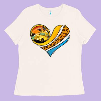 School Bus Heart Ladies Tee Designed By Jasminsmagicworld