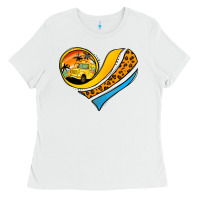 White school bus heart Ladies Tee - Jasminsmagicworld