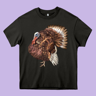 Bourbon Red Turkey Heavy Core Tee Designed By Lillyallendesigns