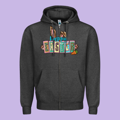 Happy Easter Easter Day Zipper Hoodie Designed By Cowgirlartshop