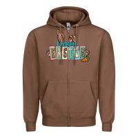 Chestnut Happy Easter Easter Day Zipper Hoodie - CowGirlArtShop