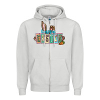Dove Grey Happy Easter Easter Day Zipper Hoodie - CowGirlArtShop