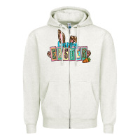 Oatmeal Heather Happy Easter Easter Day Zipper Hoodie - CowGirlArtShop