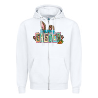White Happy Easter Easter Day Zipper Hoodie - CowGirlArtShop