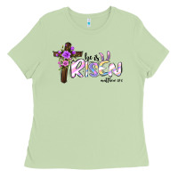 Matcha easter he is risen matthew 28 6 Ladies Tee - Jasminsmagicworld
