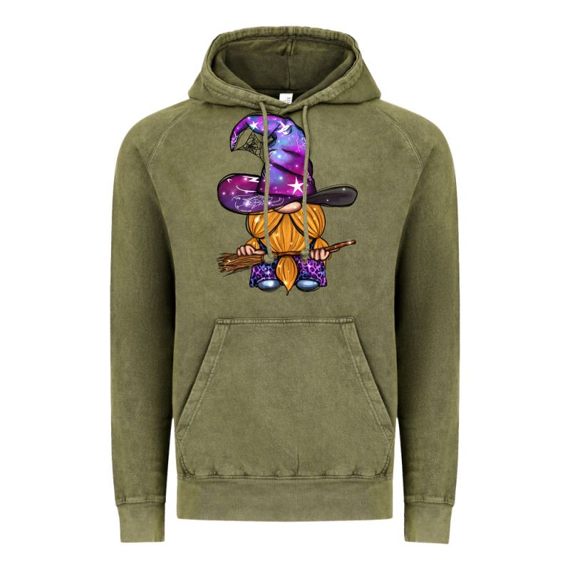 Witch Gnome With Broom Vintage Hoodie by BundleAndBundleShop | Teevron