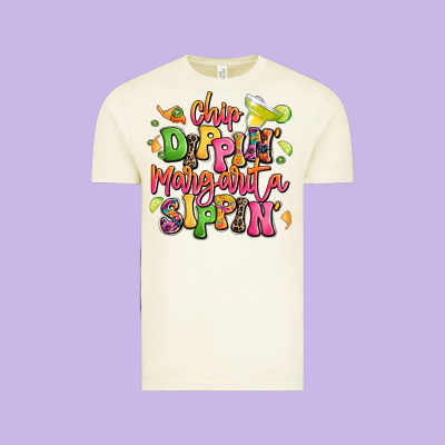 Chip Dippin' Margarita Sippin' Vintage Tee Designed By Lillyallendesigns