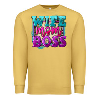 Antique Gold wife mom boss Premium Sweatshirt - FaDigitalArtStudio