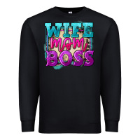 Black wife mom boss Premium Sweatshirt - FaDigitalArtStudio