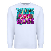 White wife mom boss Premium Sweatshirt - FaDigitalArtStudio