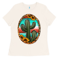 Bone serape and sunflower cactus Ladies Tee - Jasminsmagicworld