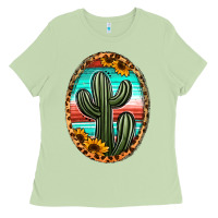 Matcha serape and sunflower cactus Ladies Tee - Jasminsmagicworld