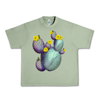 Oil Green Opunthia Santa Rita Cactus Urban Heavy Tee - LillyAllenDesigns