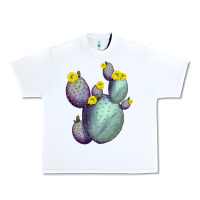 White Opunthia Santa Rita Cactus Urban Heavy Tee - LillyAllenDesigns