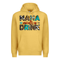 Antique Gold mama needs a drink Premium Hoodie - OliviaCreatesArt