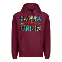 Burgundy mama needs a drink Premium Hoodie - OliviaCreatesArt