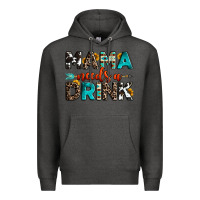 Charcoal Heather mama needs a drink Premium Hoodie - OliviaCreatesArt