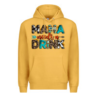 Mustard mama needs a drink Premium Hoodie - OliviaCreatesArt