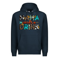 Navy mama needs a drink Premium Hoodie - OliviaCreatesArt