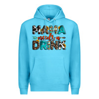 Ocean Blue mama needs a drink Premium Hoodie - OliviaCreatesArt