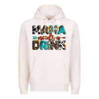 Pale Pink mama needs a drink Premium Hoodie - OliviaCreatesArt