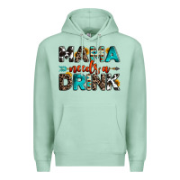 Seafoam mama needs a drink Premium Hoodie - OliviaCreatesArt