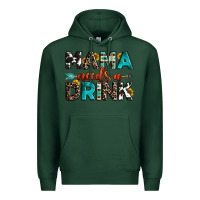 Sports Green mama needs a drink Premium Hoodie - OliviaCreatesArt