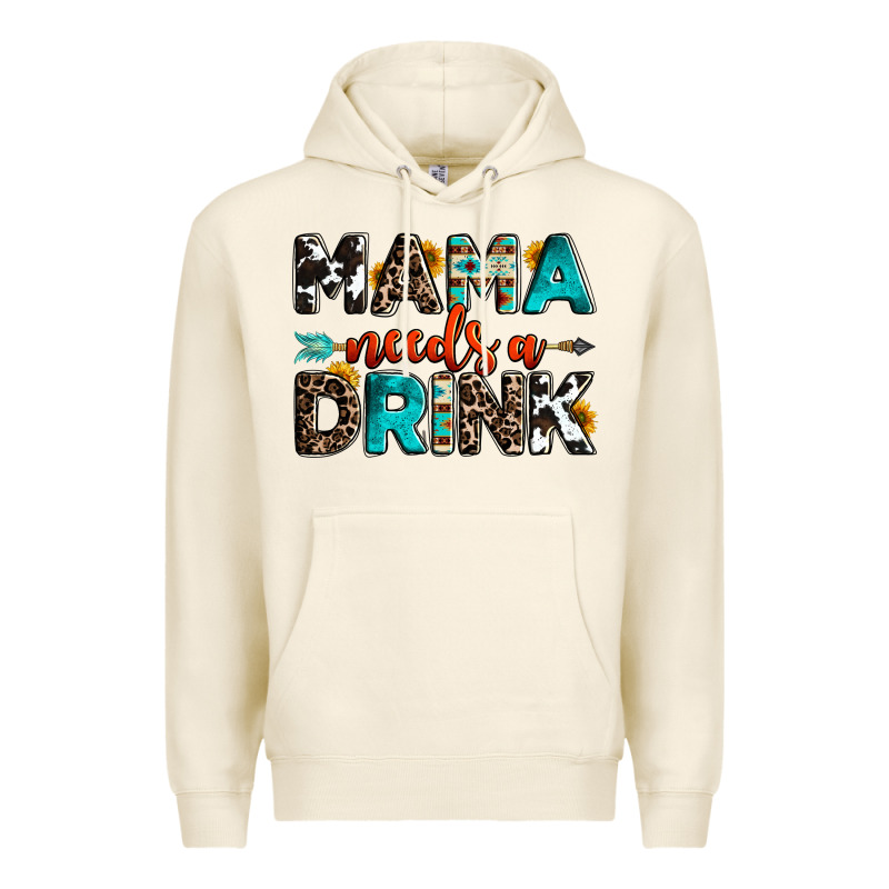 Mama Needs A Drink Premium Hoodie by OliviaCreatesArt | Teevron
