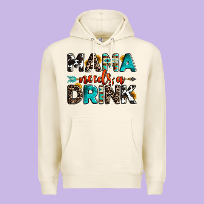 Mama Needs A Drink Premium Hoodie Designed By Oliviacreatesart