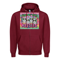Burgundy Easter Day Chilling with my peeps Zipper Hoodie - CowGirlArtShop