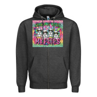 Charcoal Heather Easter Day Chilling with my peeps Zipper Hoodie - CowGirlArtShop