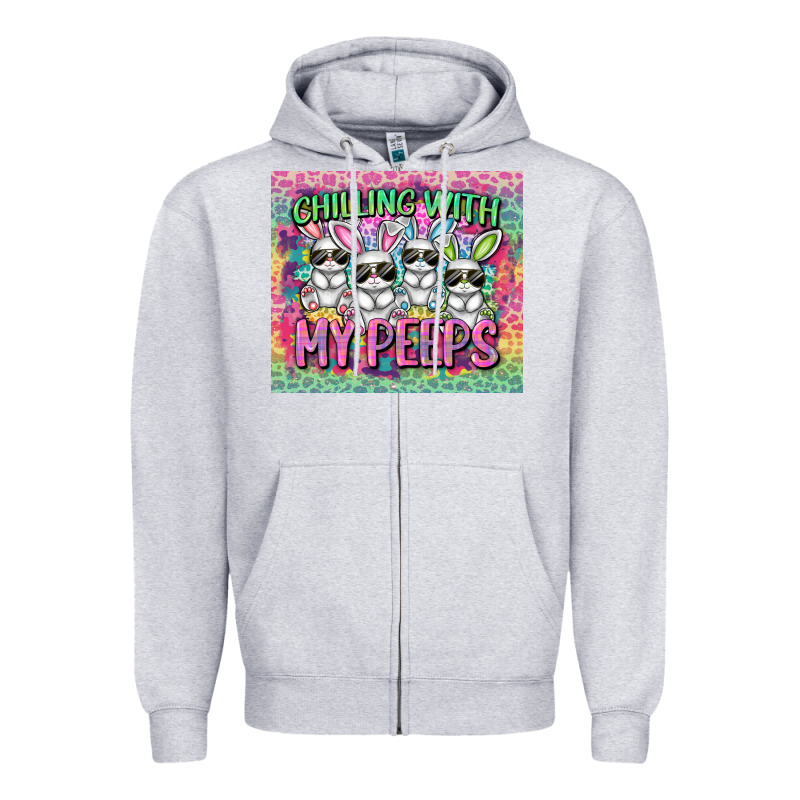 Easter Day Chilling With My Peeps Zipper Hoodie by CowGirlArtShop | Teevron