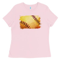 Bubblegum Pink softball brushstroke Ladies Tee - Jasminsmagicworld