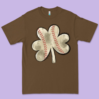 Baseball Distressed Shamrock Premium Tee Designed By Maliassmallbusiness