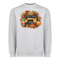 Heather Grey Fall School Bus Heavyweight Sweatshirt - texasbilliewilder