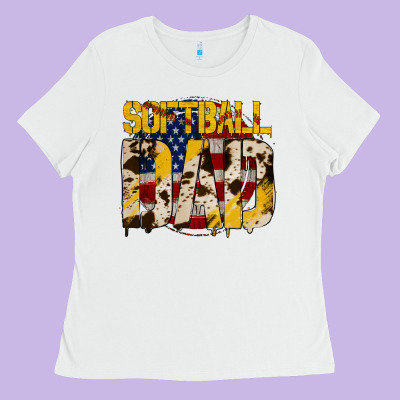 Softball Dad Ladies Tee Designed By Jasminsmagicworld