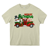 Merry Christmas Snowman And Farm Animals Truck Heavy Core Tee | Teevron
