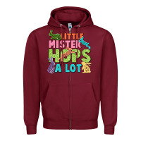 Little Mister Hops A Lot Easter Day Zipper Hoodie | Teevron