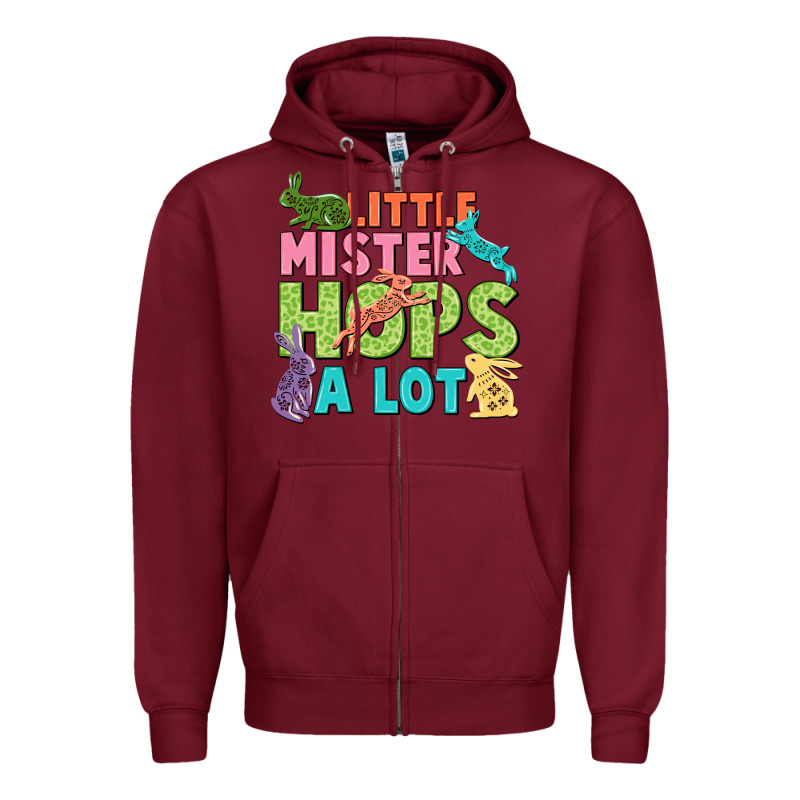 Little Mister Hops A Lot Easter Day Zipper Hoodie by CowGirlArtShop | Teevron