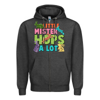 Charcoal Heather Little mister hops a lot Easter Day Zipper Hoodie - CowGirlArtShop