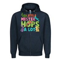Navy Little mister hops a lot Easter Day Zipper Hoodie - CowGirlArtShop
