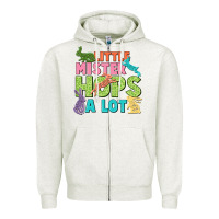 Oatmeal Heather Little mister hops a lot Easter Day Zipper Hoodie - CowGirlArtShop
