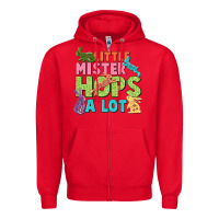Red Little mister hops a lot Easter Day Zipper Hoodie - CowGirlArtShop