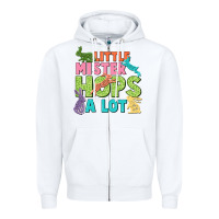 White Little mister hops a lot Easter Day Zipper Hoodie - CowGirlArtShop