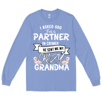 Colony Blue I Asked God For a Partner In Crime He Sent Me My Crazy Grandma Long Sleeve Tee - Bettercallsaul