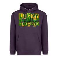 Plum Lucky and blessed St. Patricks Day Heavyweight Hoodie - FaDigitalArtStudio