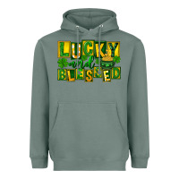 Sage Lucky and blessed St. Patricks Day Heavyweight Hoodie - FaDigitalArtStudio