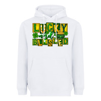 White Lucky and blessed St. Patricks Day Heavyweight Hoodie - FaDigitalArtStudio