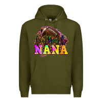 Army Green football nana Premium Hoodie - OliviaCreatesArt