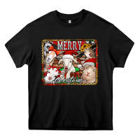 Black merry christmas goats Heavy Core Tee - Jasminsmagicworld